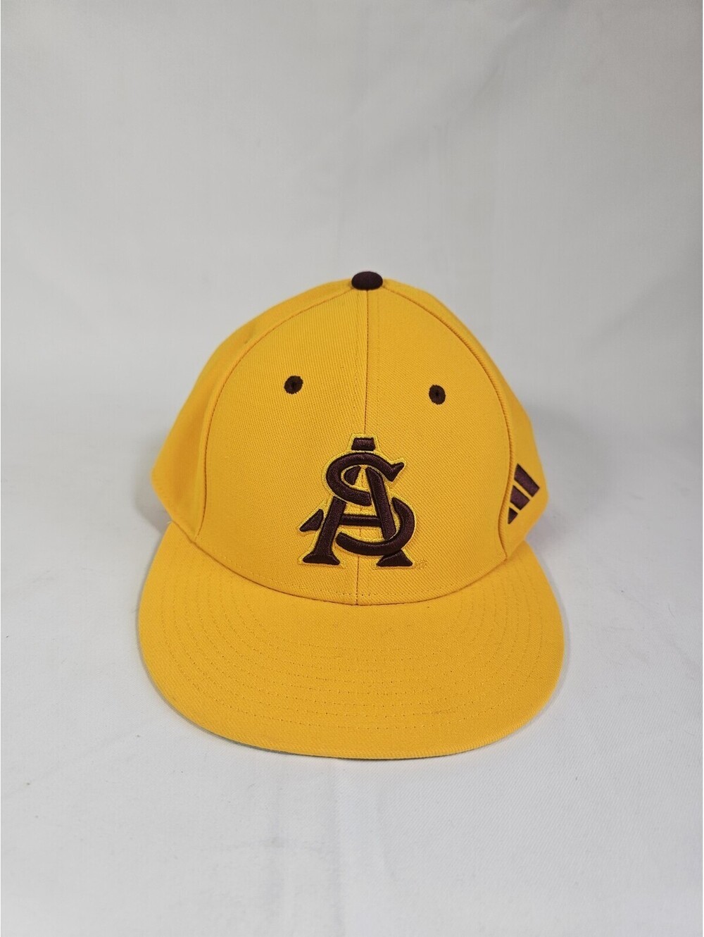 Arizona State Sun Devils Hat Stretch Fitted Cap Size L/XL Adidas Yellow Maroon